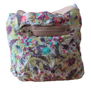 Sakroots Floral Koi Tote Bag with double Handles zip side open center has pocket